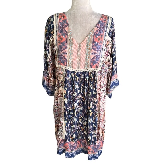 Sundance “My Favorite Dress Ever” Floral & Crochet Lace Boho Mini Dress - M - Picture 4 of 16